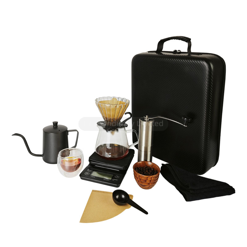 Manual Hand Grinder Coffee Accessories Stainless Steel Coffee Kettle Pour Over Drip Pot Coffee Maker Set
