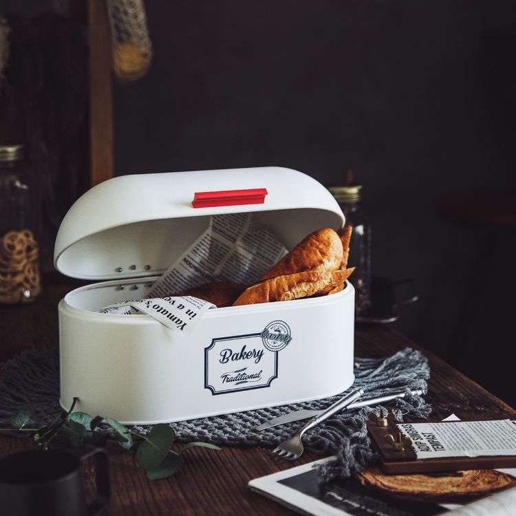 Kitchen Accessories Food Grade Metal Stainless Steel Bread Storage Bin Bread Toast Food Storage Container Box