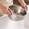 Amazon Hot Selling Stainless Steel Rice Washing Bowl Colander And Kitchen Strainer With Side Drainers