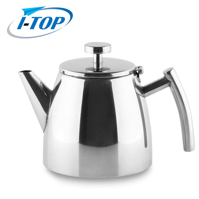 Stainless Steel tea pot Double walled 1.2L tea infuser Heat resistant Teapot with infuser