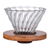 Glass Threaded Pour Over Coffee Filter Coffee Dripper with Walnut Pad