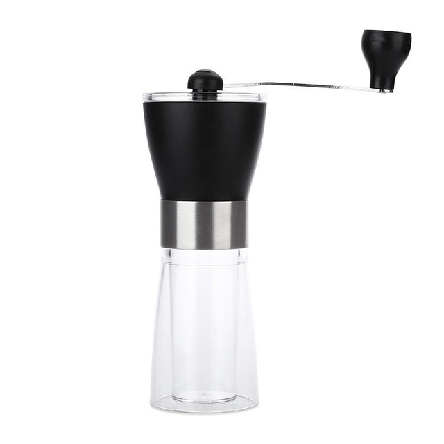 New Stainless Steel Acrylic Plastic Handle Manual Coffee Grinder