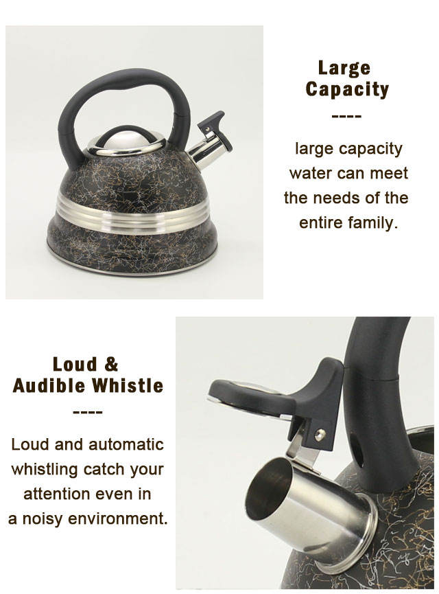 IT-CP1057 Whistling Tea Kettle 3.0L Tea Pot Customized Color Stainless Steel Hot Water Teapot for ALL Stovetop