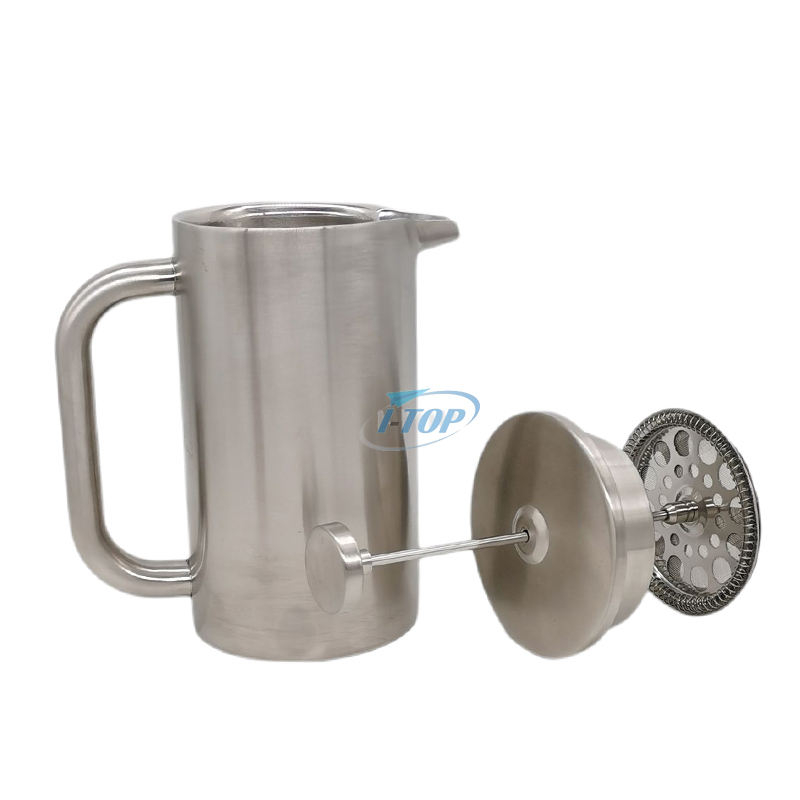 French Press Coffee Maker 34 oz Coffee Press with Ergonomic handle Double wall Insulation Stainless Steel french press