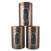 Airtight Metal Stainless Steel Kitchen Container Tea Sugar Coffee Bean Storage Canister Set With Lids