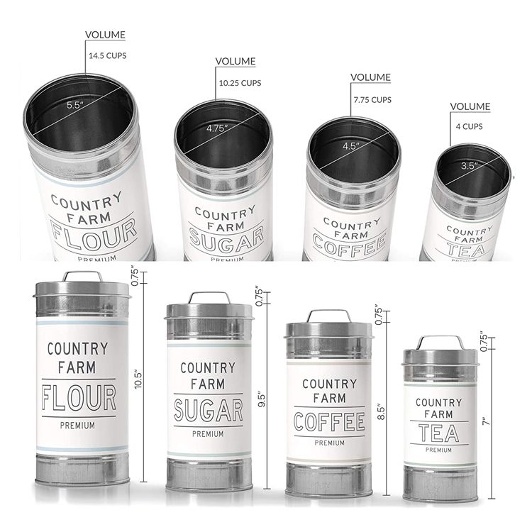 Food Grade Storage Containers Tank Wholesale Round Stainless Steel Jar Airtight Canister Set With Lid