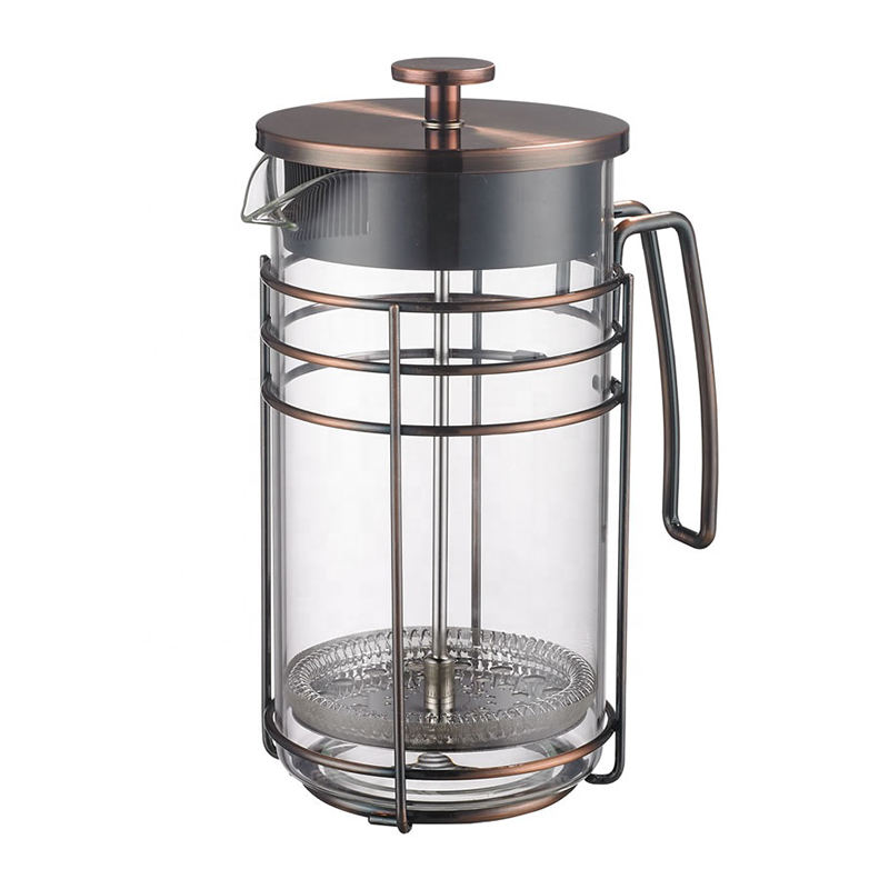 High quality borosilicate glass stainless steel french press