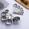 Measuring Cups and Spoons Set Cooking and Baking Nesting Measuring Cup Set Stackable Metal Measuring Spoons