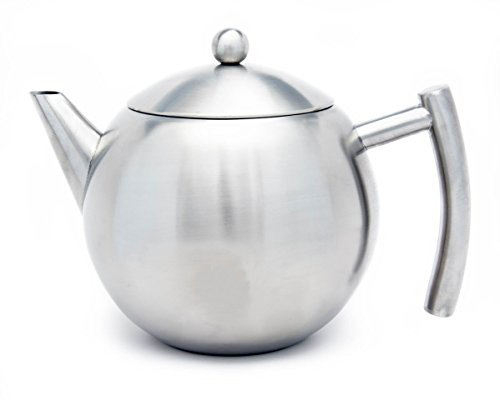 34oz/50oz stainless steel teapot with infuser for loose tea insulation keeps tea warm for longer tea pot