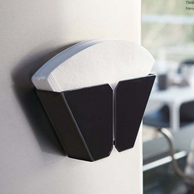 Hand-brewed coffee filter paper holder storage box fan-shaped V60 filter paper holder refrigerator magnetic absorption tray