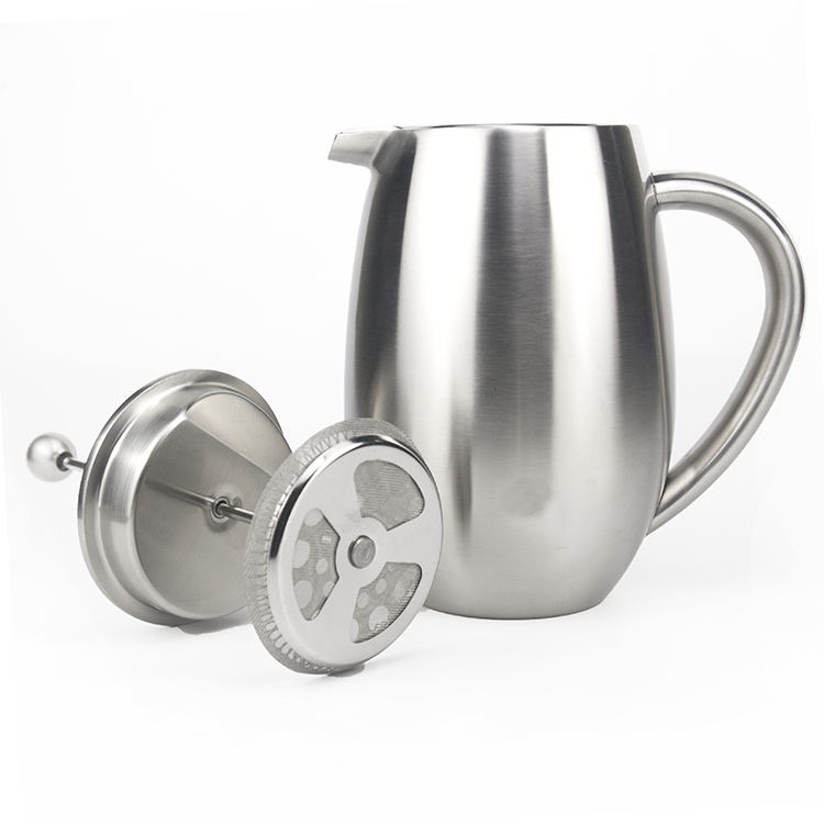 Satin 34oz Coffee Press Double Wall Stainless Steel Dishwasher Safe French Press