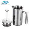 Wholesale French Press Stainless Steel Prensa Francesa Pot Double Wall Insulated Cafetiere Pot Coffee Maker