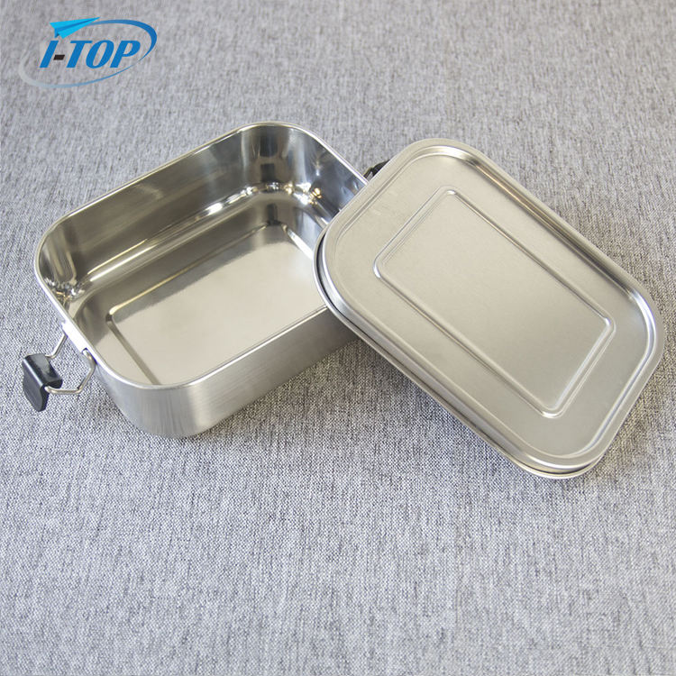 Food Grade Rectangular Metal Stainless Steel Bento Lunch Box