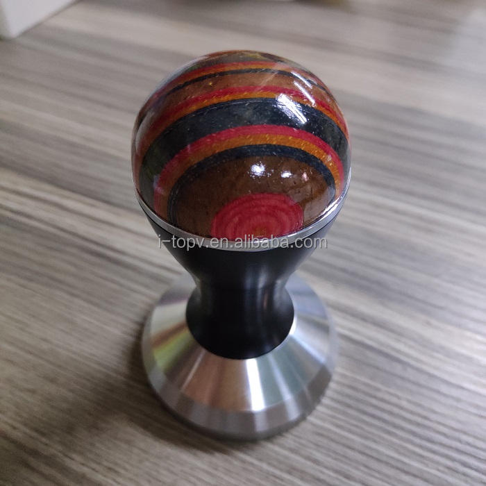 Wooden Coffee Tamper Espresso Coffee Powder Press Tamper Rainbow Coffee Press