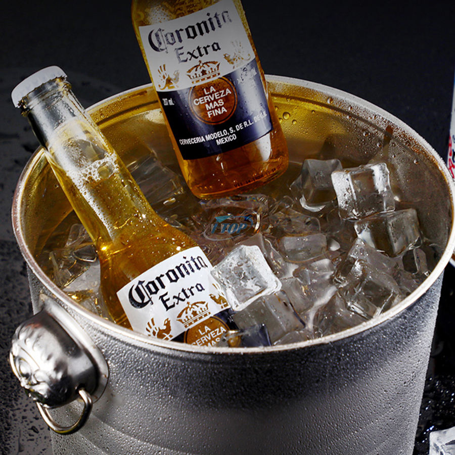 Bar Tools 3.5 Quarts Insulated Stainless Steel Double Wall Ice Bucket with Strainer