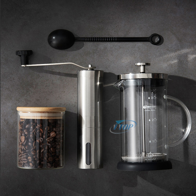 Camping hand brewed v60 coffee drip accessories gift travel bag set new design coffee grinder gift set