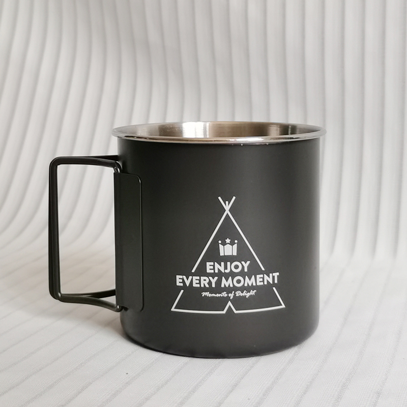 Camping Stainless Steel Water Cup 330ml Outdoor Portable Folding Mug for Cold Drink Beer Coffee Metal Cups coffee tools set