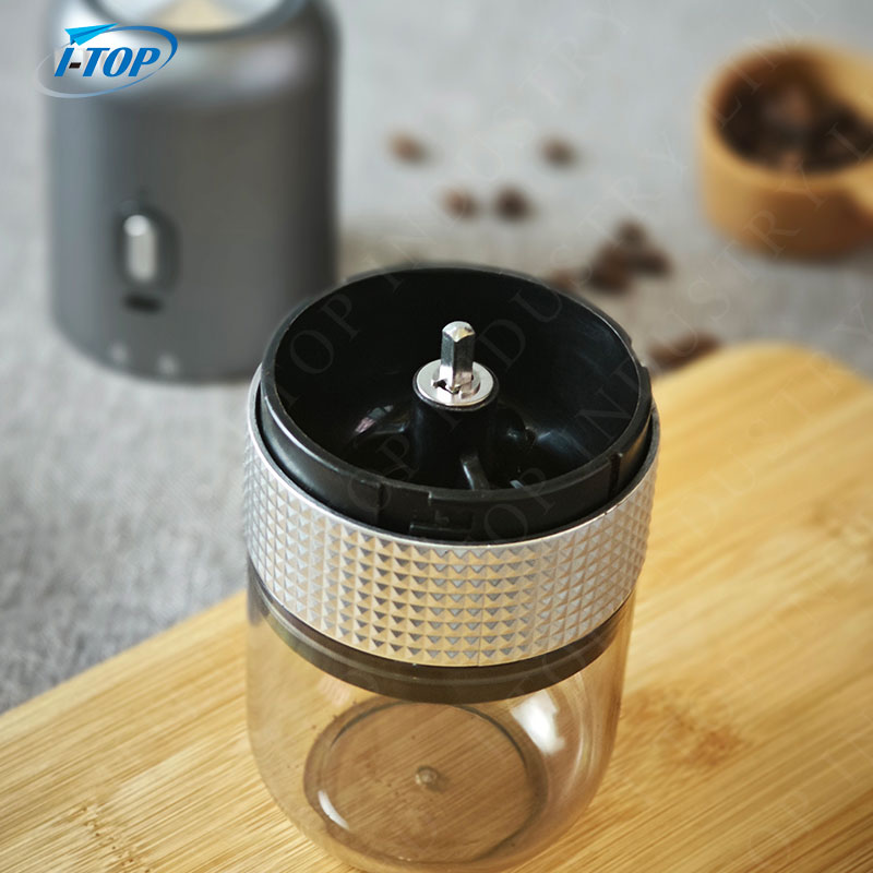 Portable Electric Conical Burr Coffee Grinder (Ceramic) Rechargebale Small Coffee Bean Mill with 38 Precise Grind Settings One Touch Button External Adjustment