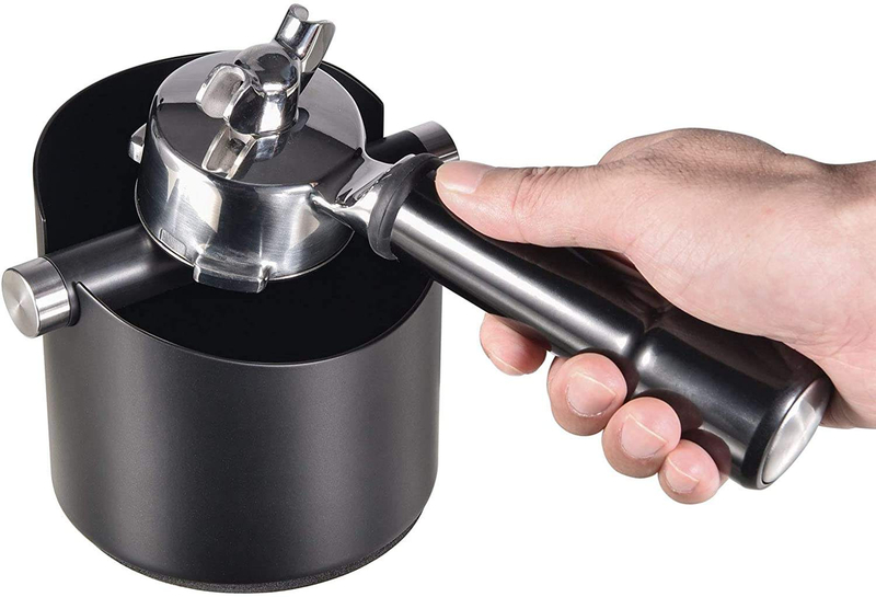 Coffee Knock Box, Black Espresso Knock Box with Removable Knock Bar And Non-Slip Base Dishwasher Safe, Stainless Steel