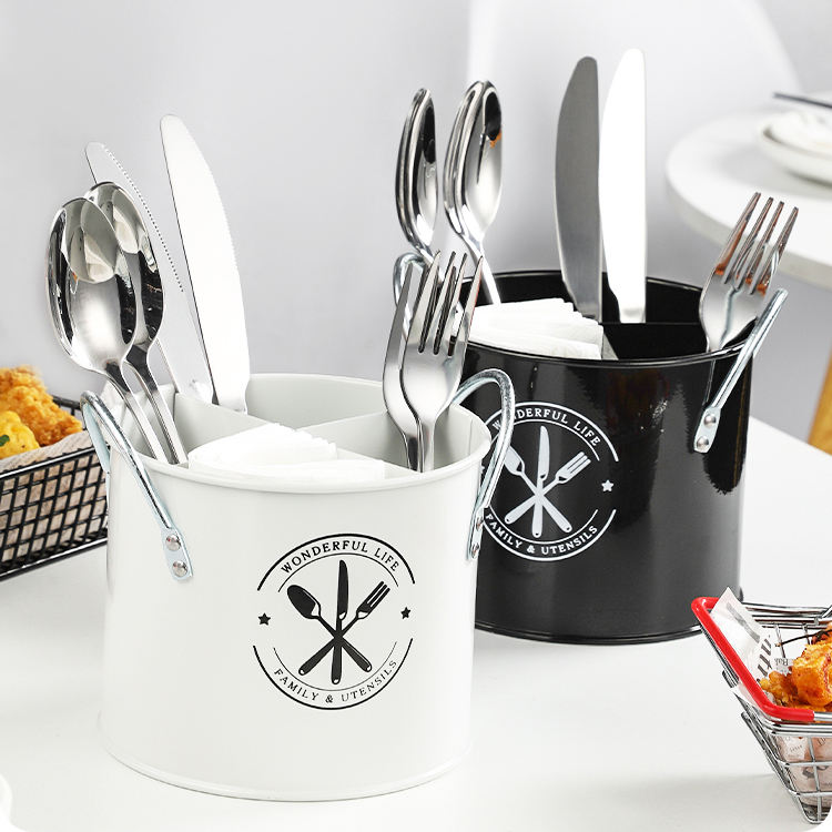 American country style retro tableware chopsticks cage drain knife fork kitchen baking supplies storage barrel