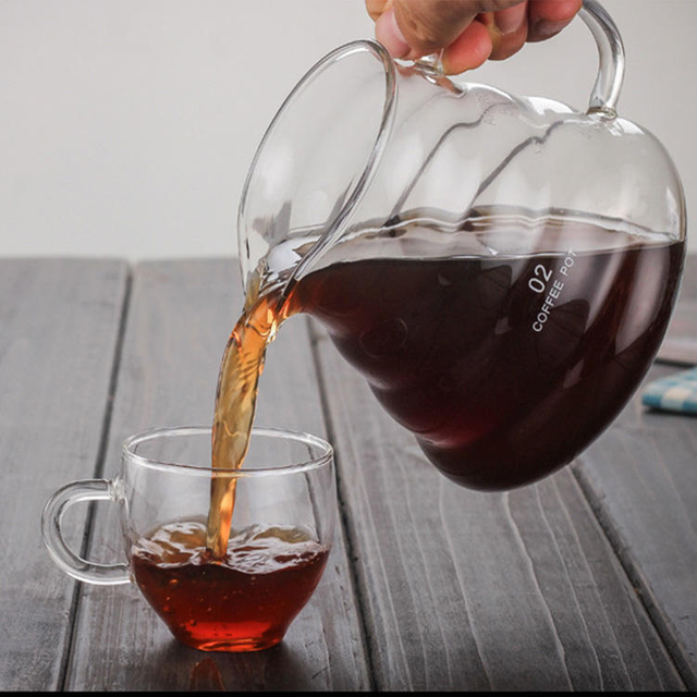 Coffee Pot Hand Drip Glass Coffee Server Tea Kettle