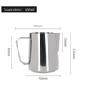 Milk Pitcher Barista 600ml Stainless Steel Milk Jug Frothing Cup Metal Coffee Espresso Steaming Milk Pitcher Coffee Accessories