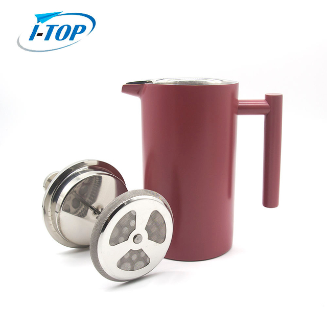 Double Wall Satin Polished Stainless Steel French Coffee Press Maker French Plunger