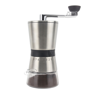 Travelling Portable Italian Manual Coffee Grinder Double Wall Hand Crank Coffee Grinder with Adjustable Fineness Setting