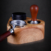 Portafilter Stander Coffee Tamper Mat Wood Holder, Coffee Tamper Holder, Wooden Coffee Holder