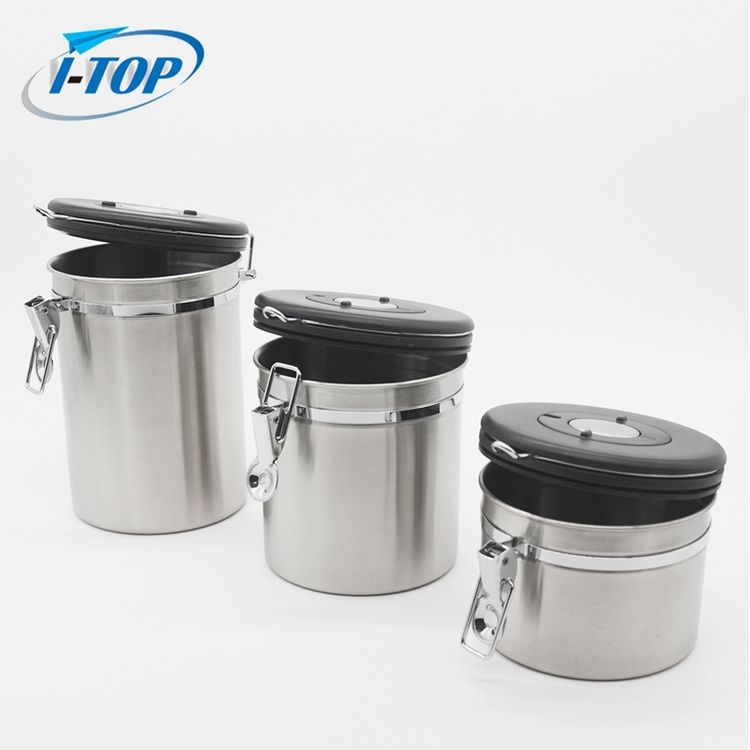 Factory Direct Stainless Steel Kitchen Storage Jar Airtight Sugar Food Coffee Canister