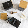 High Grade Metal tea coffee sugar Container Kitchen Food Storage Canister Set With Wooden Lid Jar