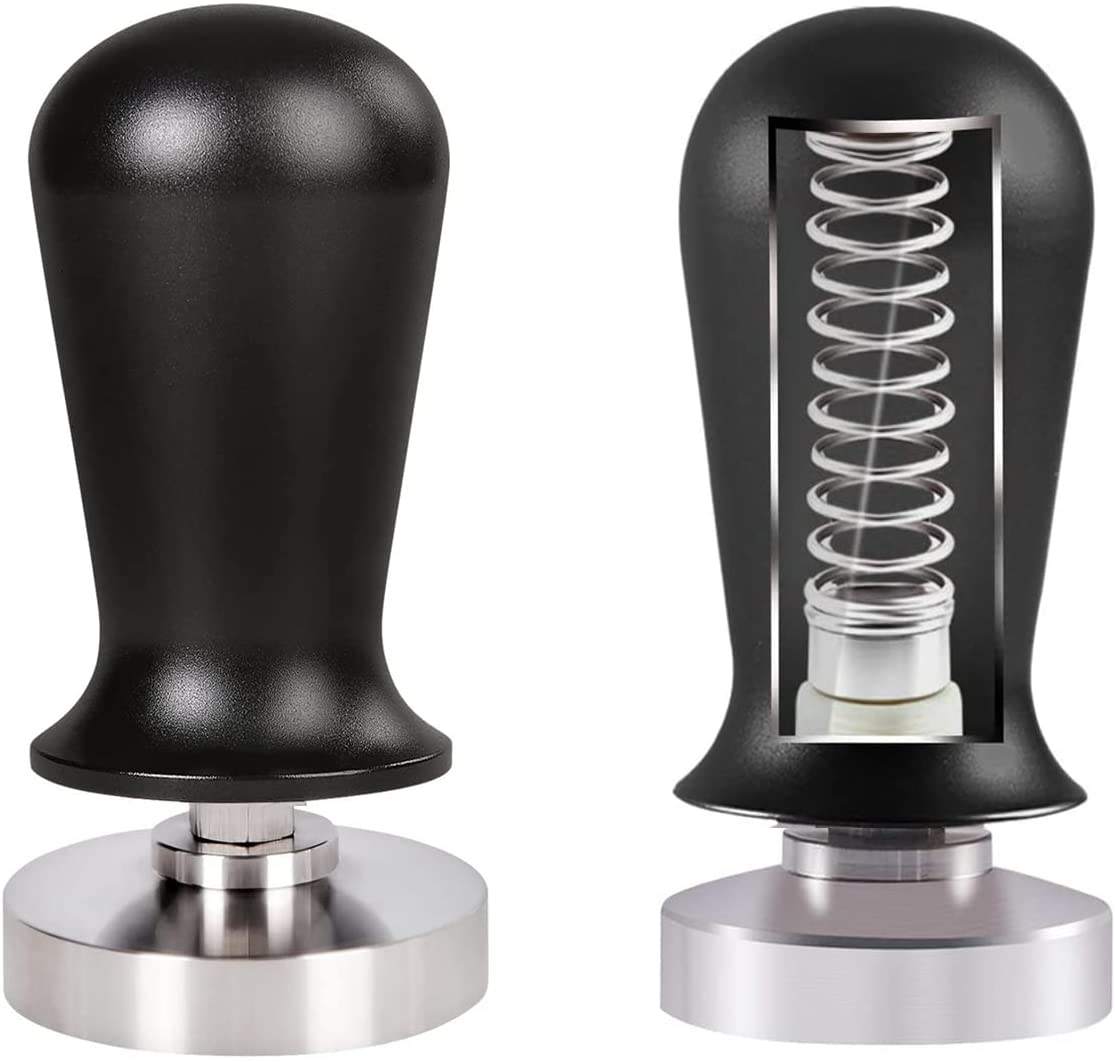 51mm Coffee Tamper Pressure Regulated Calibrated Espresso Hand Tamper 304 Stainless Steel Base Black