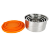 Eco Friendly Bento Lunch Box Set of 4 Stainless Steel Leakproof Food Storage Box for kids Sauce Soup Container with Silicone Lid