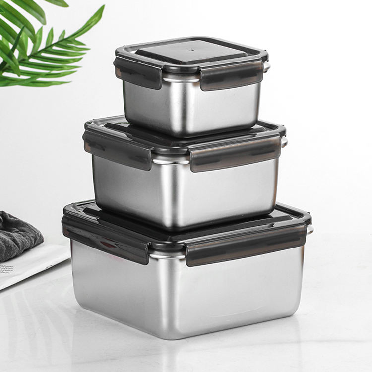 Food Grade Stainless Steel Food Container Set Launch Box for Kitchen Restaurant