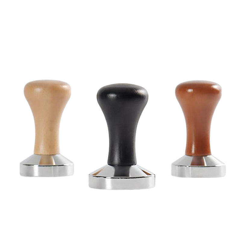 Durable Espresso Tamper Espresso Machine with Mat Professional Barista Espresso Wooden Hand Coffee Tamper