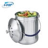 1.0 Gallon Indoor Kitchen Compost Pail Countertop Stainless Steel Compost Bin with Lid Sealed