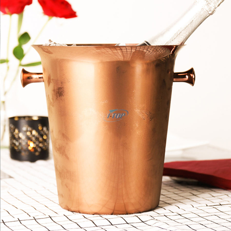 Custom Logo Silver Serveware Double Walled Stainless Steel Insulated Ice Bucket for Parties Events Gatherings