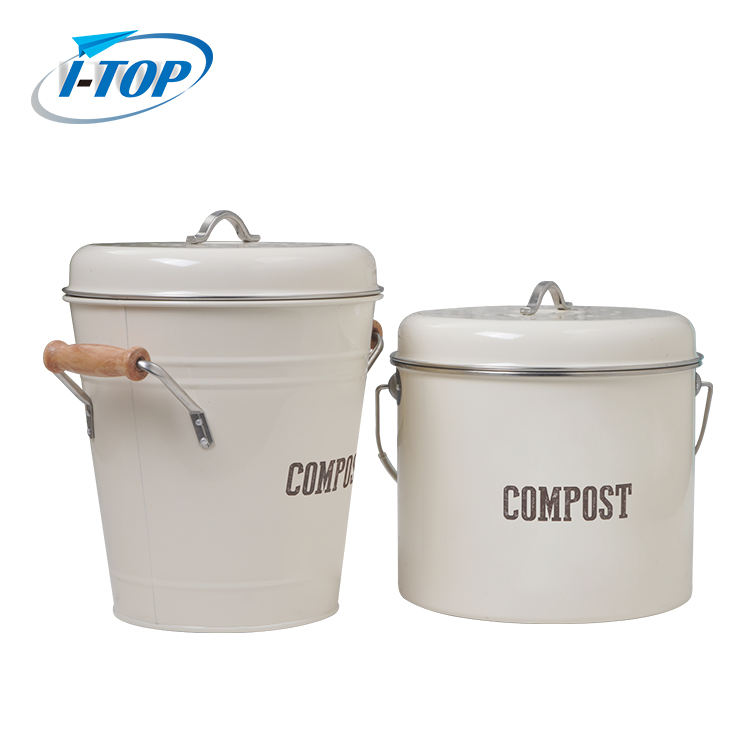 Compost Bucket 1.0 gallon Kitchen Counter Easy Clean with Lid Sealed for Waste Food Compost Bin with Charcoal Filter