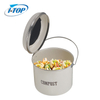 1.0 gallon Compost Bucket Galvinizational Zinc Metal Easy Clean with Charcoal Filter Compost bin