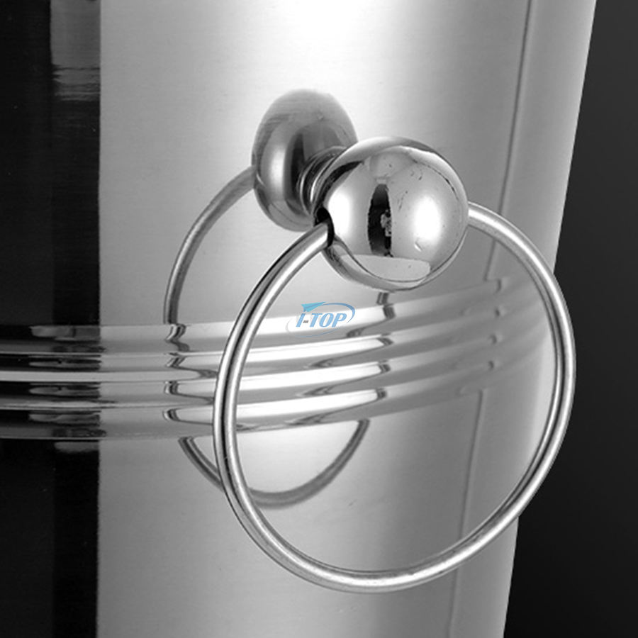 Bar Tools 3.5 Quarts Insulated Stainless Steel Double Wall Ice Bucket with Strainer