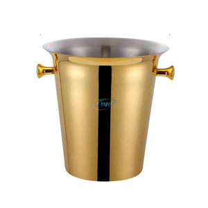 custom Logo 3.4 Quarts Insulated Stainless Steel Double Wall Ice Bucket with Tongs and Lids