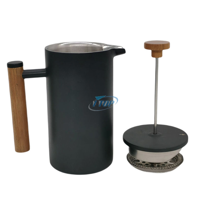 Black Coffee Press Stainless Steel Heat Resistant 350/800/1000ml Double Wall French Press