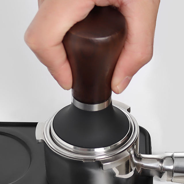 Handheld Stainless Steel Espresso Press with Wooden Handle for Coffee Grounds Coffee Tamper
