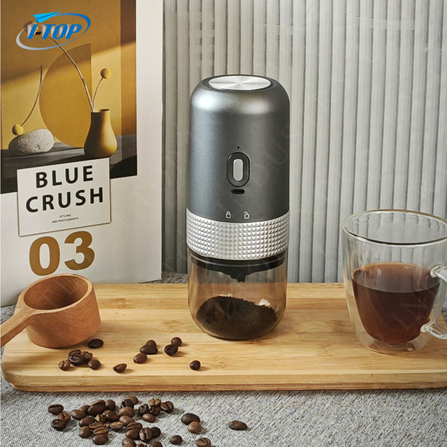 Portable Electric Conical Burr Coffee Grinder (Ceramic) Rechargebale Small Coffee Bean Mill with 38 Precise Grind Settings One Touch Button External Adjustment