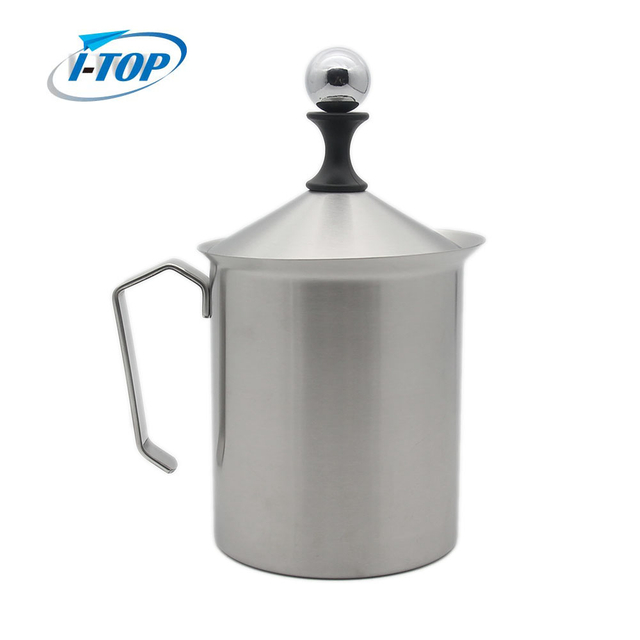 400ML/800ML Stainless Steel Manual Milk Frother Double Mesh Foamer Whisker The Double Sieve And Special Pressure Mechanism