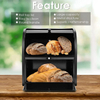 Kitchen Stainless Steel Bread Box 2 Layer Adjustable Bread Storage Bin With Lid Makeup Organizer Box