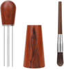 Espresso Coffee Stirrer barista Stirring needle for Espresso Distribution Natural Wood Handle and Stand
