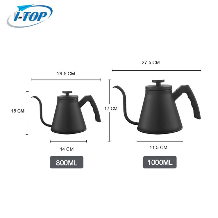 Gooseneck Kettle Wholesales 304 Stainless Steel Handle Drip Coffee Pot Teapot Nylon Black Handle Coffee Kettle