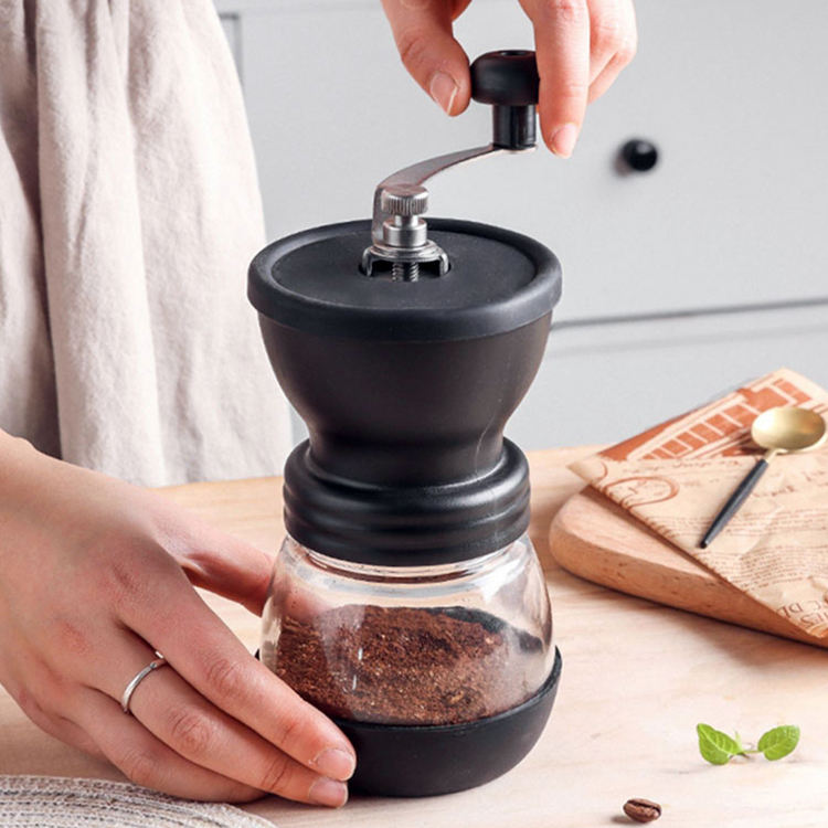 Adjustable Washable Hand Crank Portable Ceramic Burrs Coffee Bean Mill Mini Conical Manual Coffee Grinder