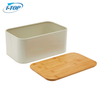 Kitchen Storage Vintage Metal Bread Box With Bamboo Cutting Board Lid